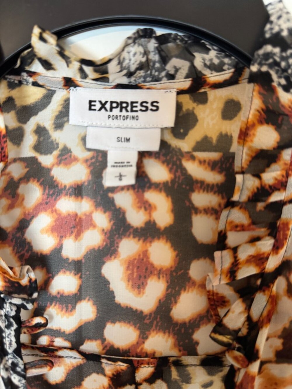 Express Sheer Button Down Blouse - Picture 3 of 3